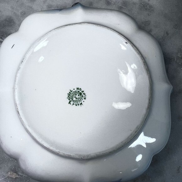 AQ 1891-1921 Hand-Painted Nippon Porcelain Ruffled Bowl Floral Design Gilded - Picture 8 of 11